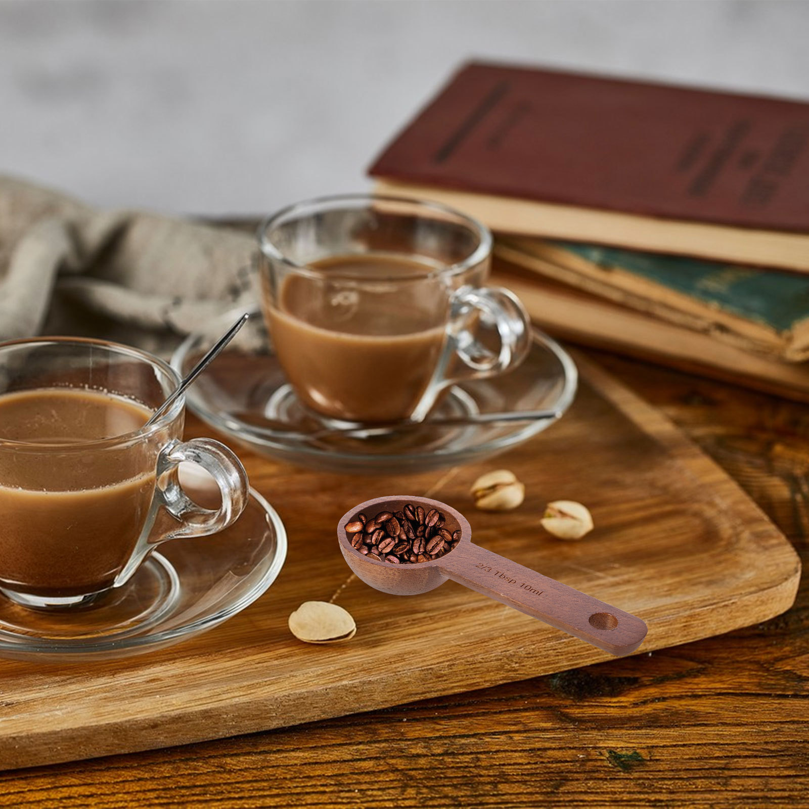Coffee Tea Uses - 1pc Black Walnut Wood Measuring For