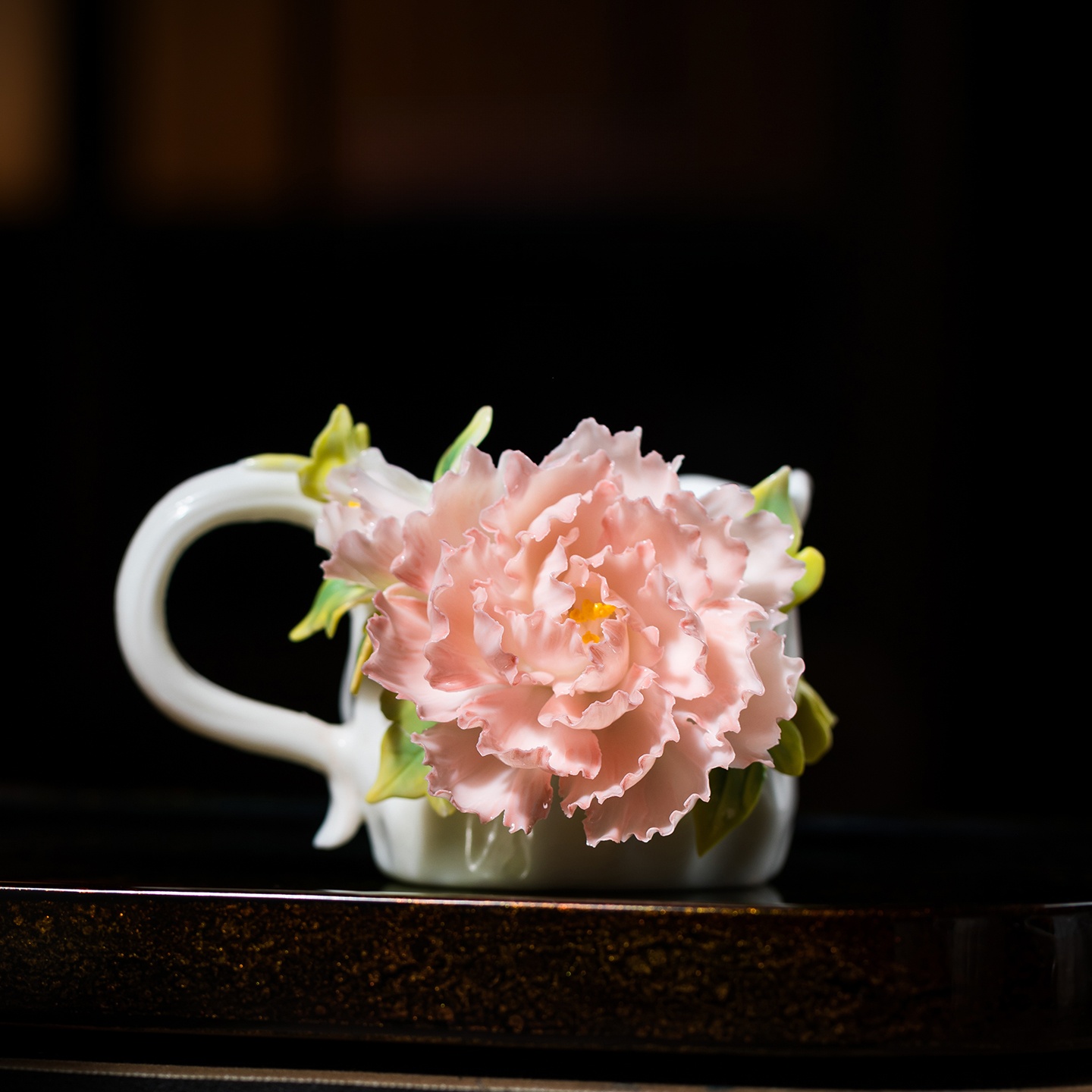 Coffee Tea Festival - Ceramic Peony Flower Coffee Cup Creative