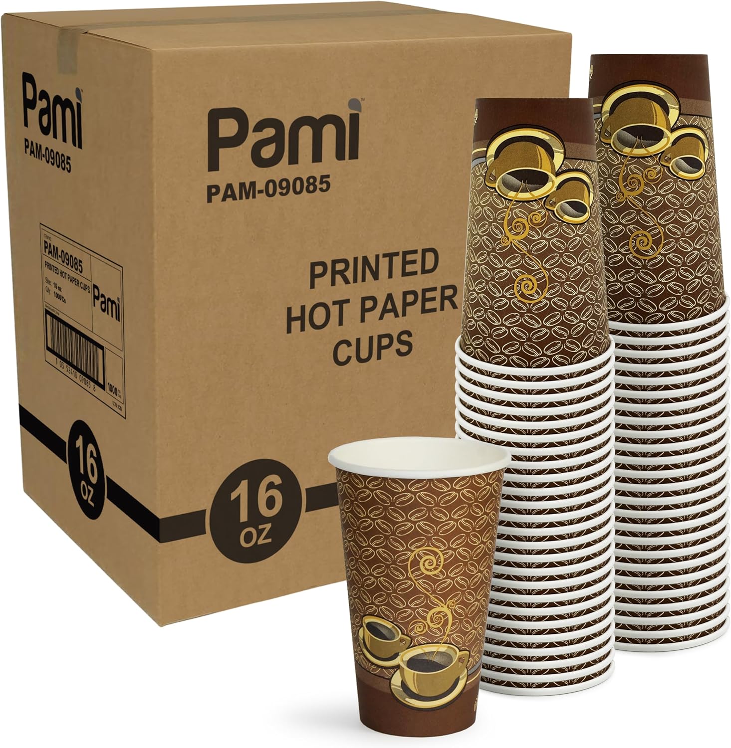 Coffee Tea & Jane - Disposable Coffee Cups 16oz, Single-Use Paper