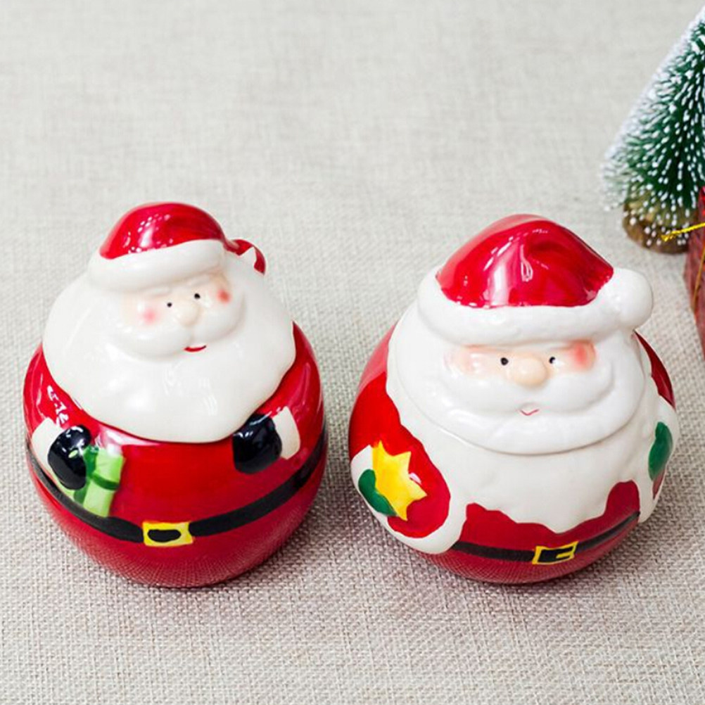 Coffee Tea Festival - 2Pcs Festive Ceramic Santa Spice Jars