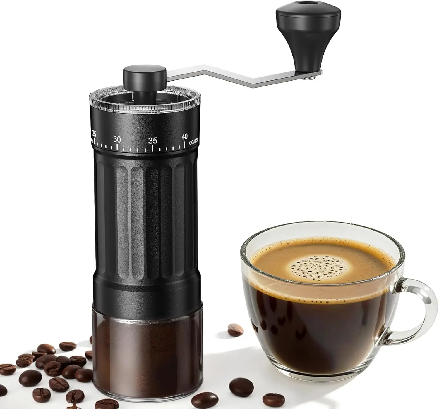 Burr Hand Grinder - Mini Manual Coffee Grinder with 40