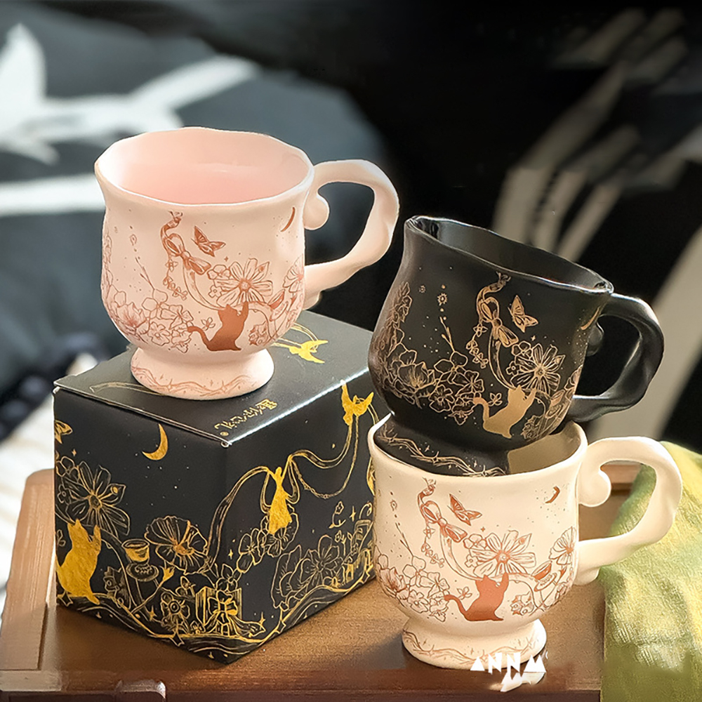 Coffee Tea Uses - Luxury Afternoon Tea Cups Blossom Cat