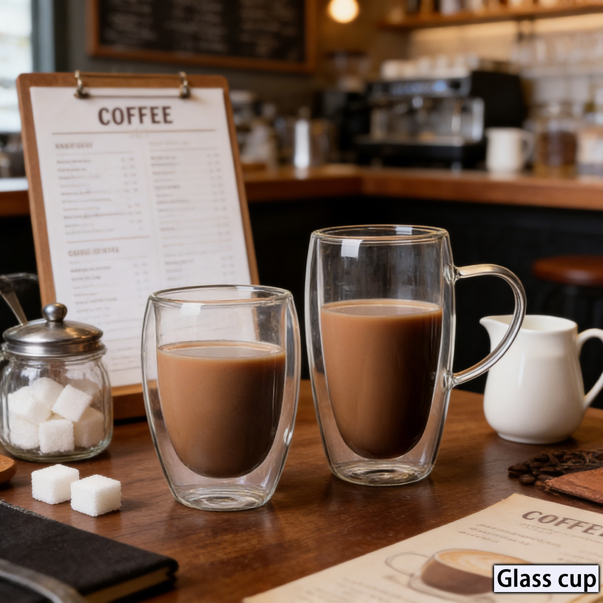 Coffee Tea Uses - 80/150/250/450/650ml Double-Wall Insulated Clear Glass Espresso