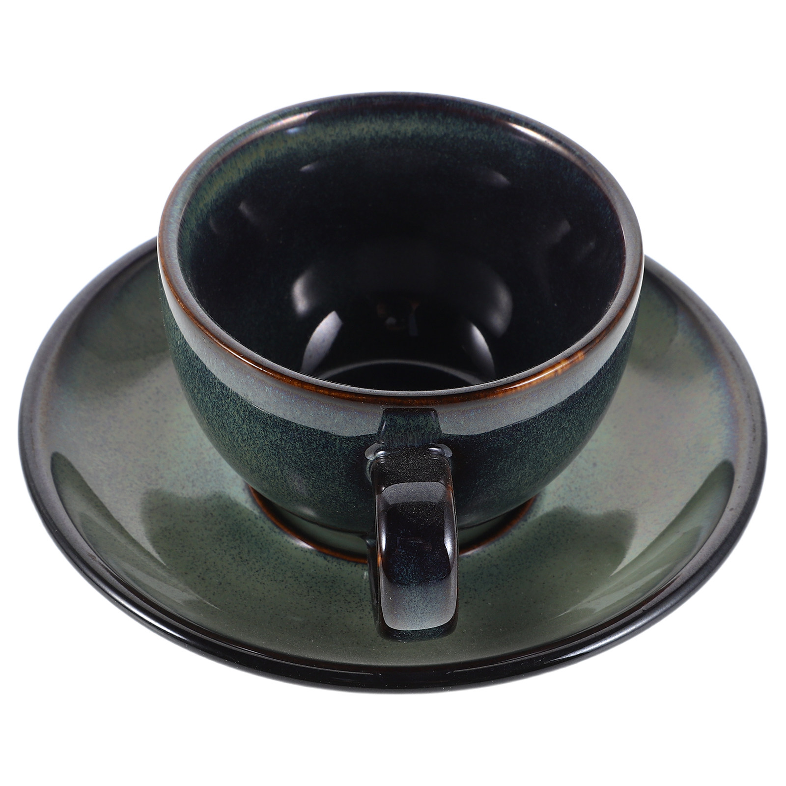 Espresso Cup Saucer - 1Set Vintage Ceramic Coffee Cup Saucer