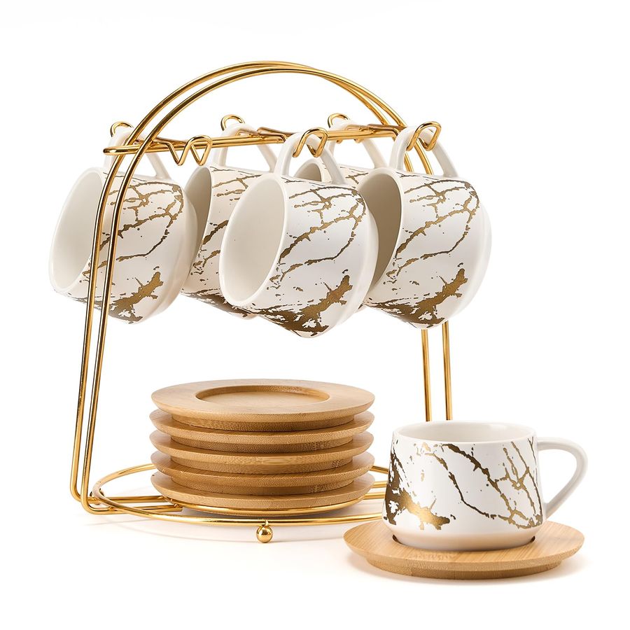 Espresso Cup Saucer - Ceramic Espresso Cups with Saucers and