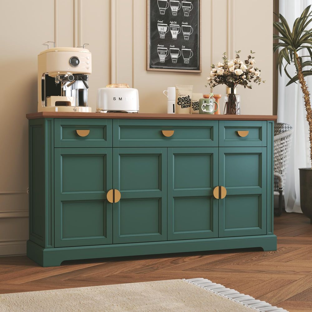 Coffee & Tea Ken'S House - 60 Large Buffet Sideboard Cabinet with