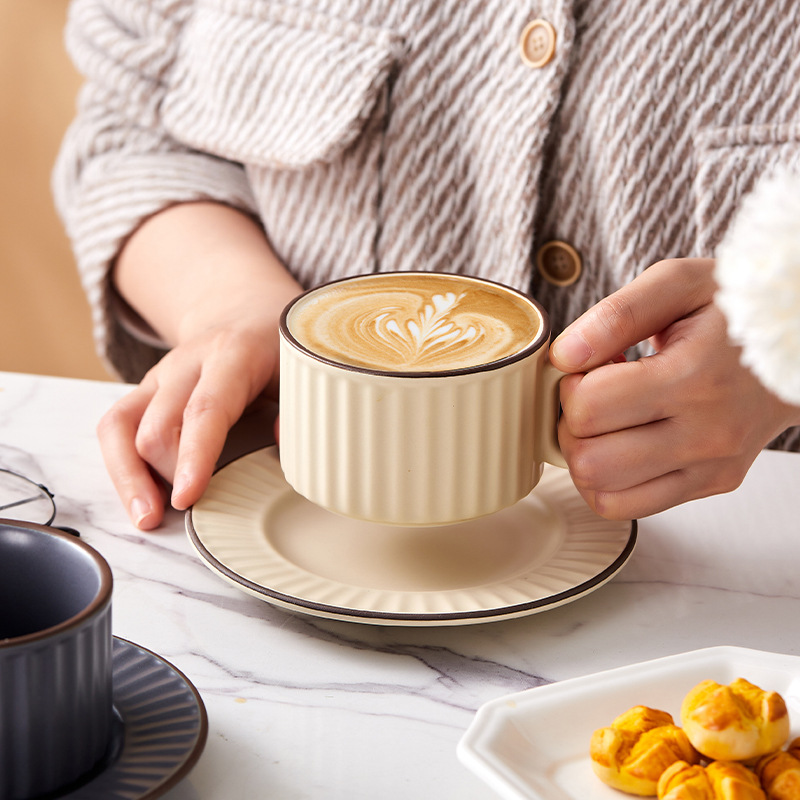 Coffee Tea Festival - Ceramic Coffee Cup Saucer Set with