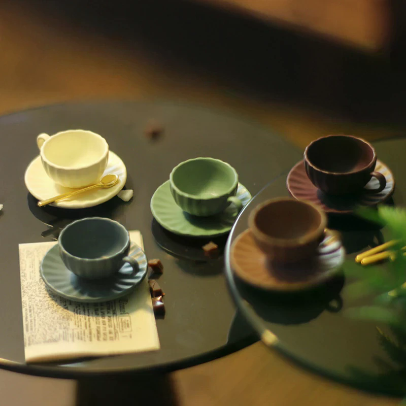 3Pcs/Set 1:12 Dollhouse Mini F - Espresso Cup Saucer avaliação e preço