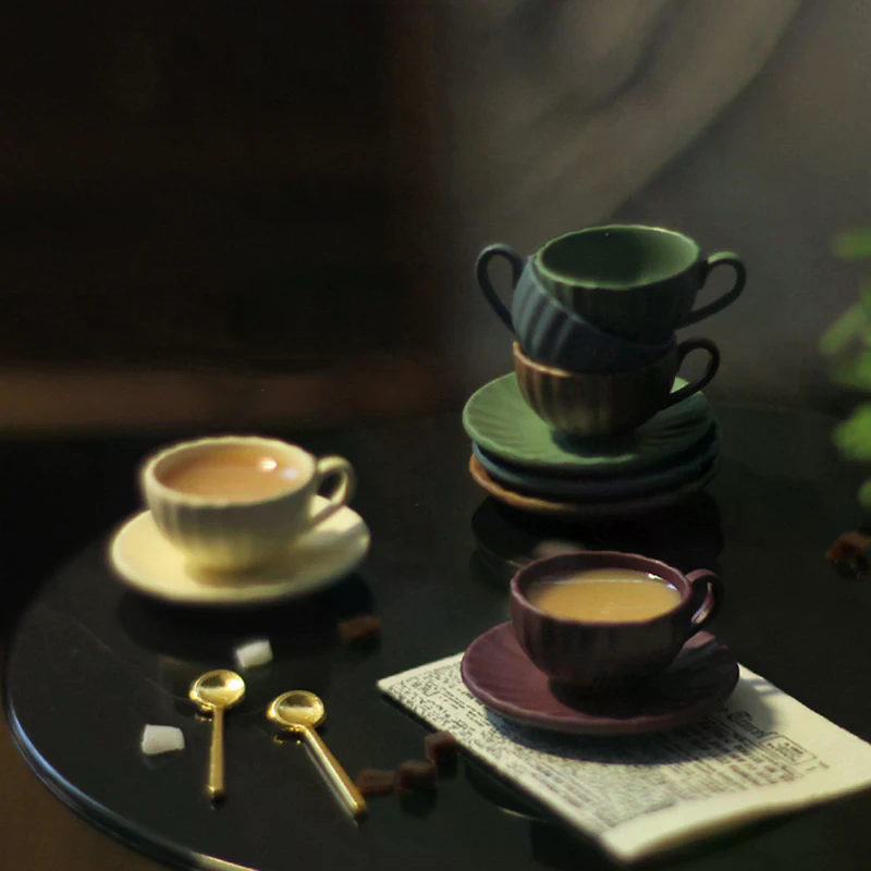 3Pcs/Set 1:12 Dollhouse Mini F - Espresso Cup Saucer avaliação e preço