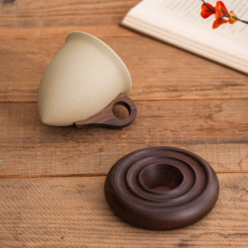 Creative Brown Ceramic and Woo - Coffee Tea For Garden avaliação e preço
