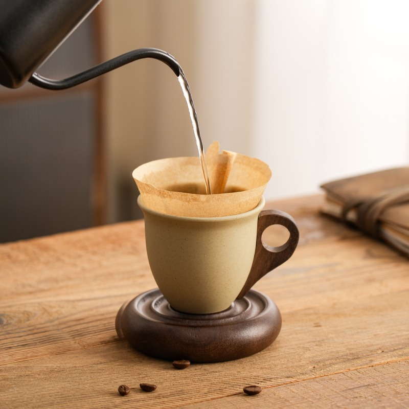 Creative Brown Ceramic and Woo - Coffee Tea For Garden avaliação e preço
