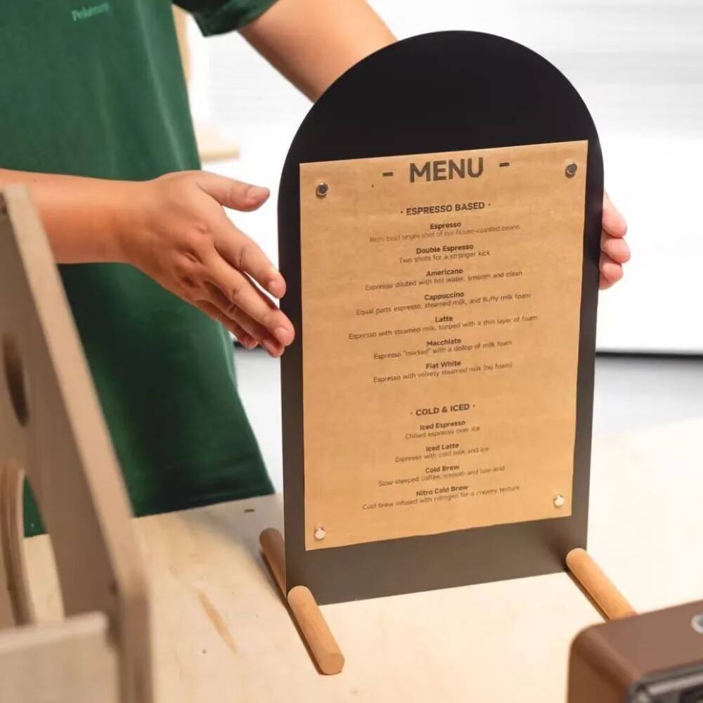 Metal Hand-Painted Menu Stand  - Coffee Tea Menu avaliação e preço