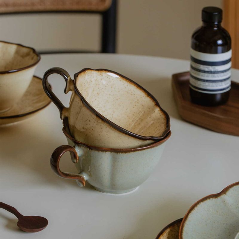 French Retro Ceramic Cups Plat - Prefer Coffee To Tea avaliação e preço