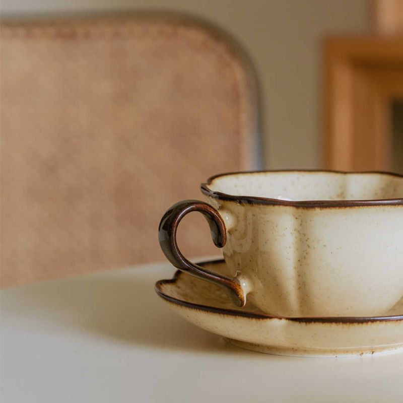 French Retro Ceramic Cups Plat - Prefer Coffee To Tea avaliação e preço