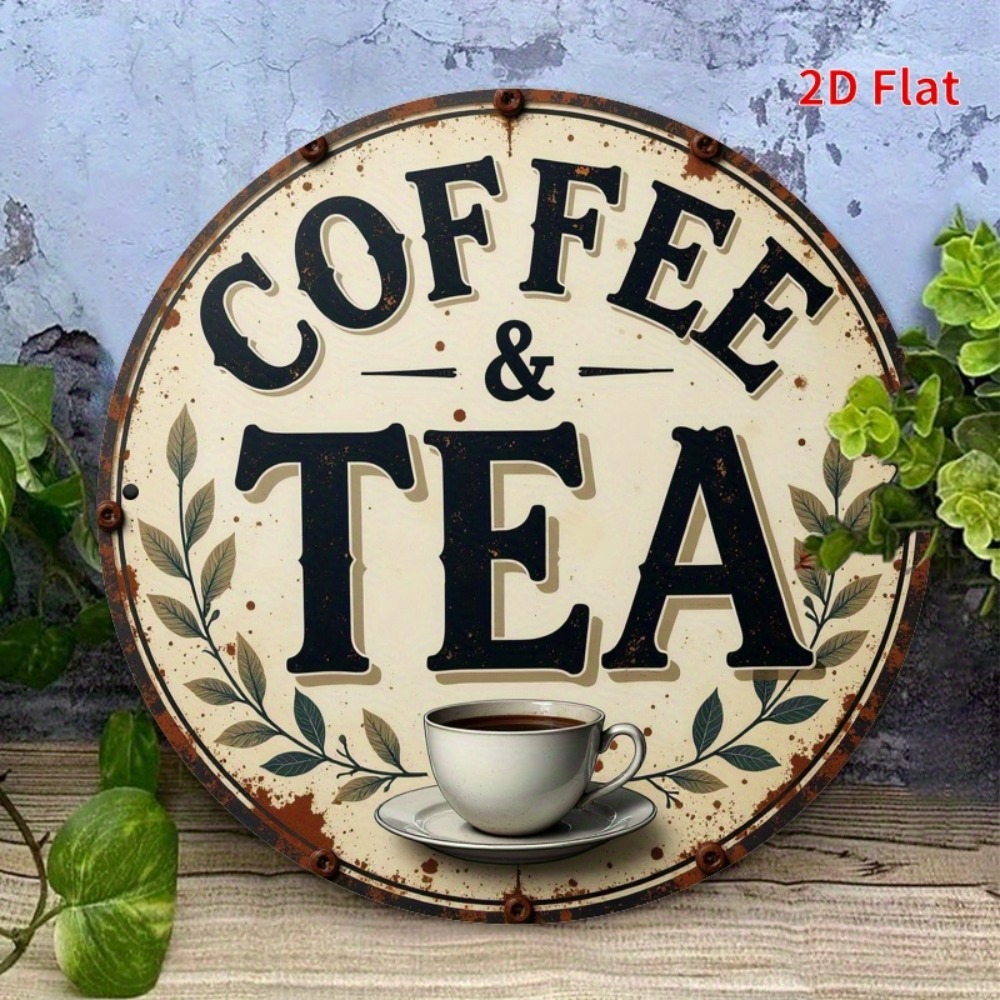 Vintage Metal Coffee Tea Sign  - Coffee Tea For Garden avaliação e preço
