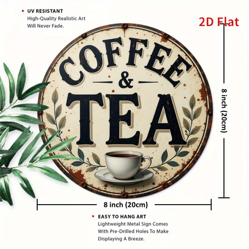 Vintage Metal Coffee Tea Sign  - Coffee Tea For Garden avaliação e preço
