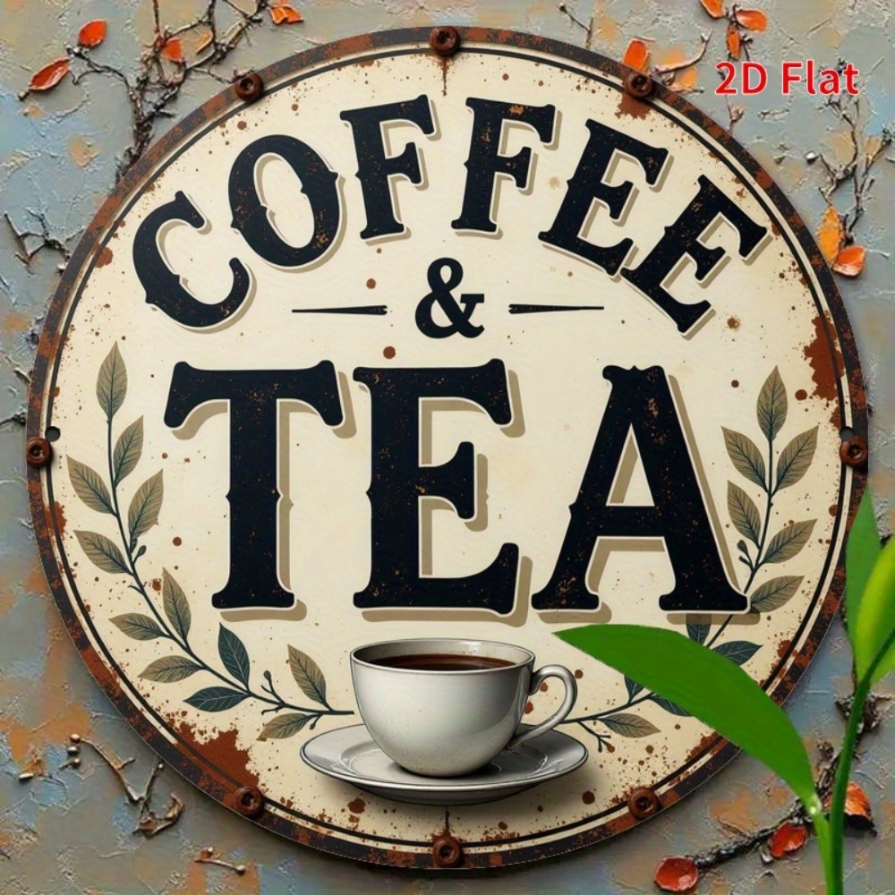 Vintage Metal Coffee Tea Sign  - Coffee Tea For Garden avaliação e preço