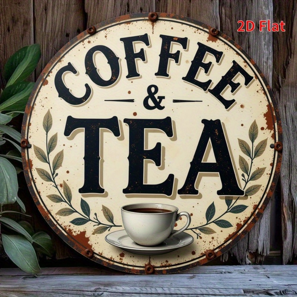 Vintage Metal Coffee Tea Sign  - Coffee Tea For Garden avaliação e preço