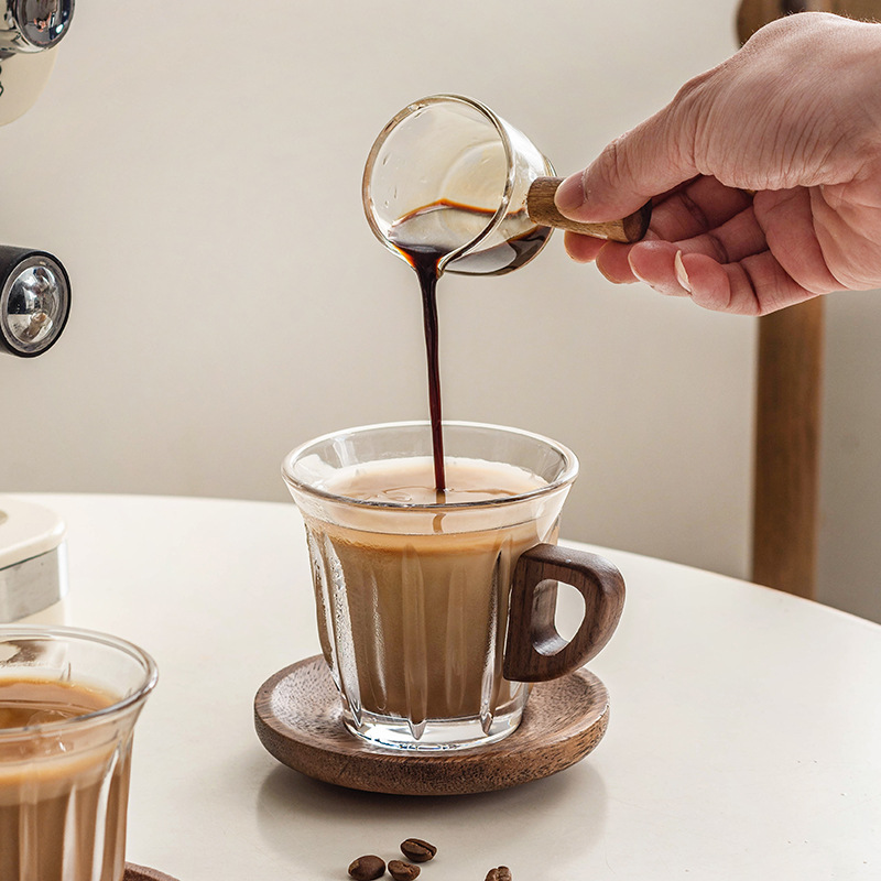 Glass Coffee Cup Set with Coas - Coffee Tea Uses avaliação e preço