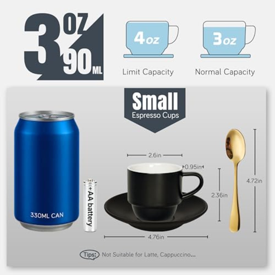 Porcelain 3-Ounce Espresso Cup - Espresso Cup Saucer avaliação e preço