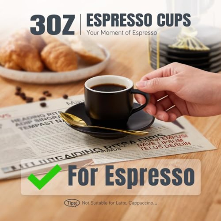 Porcelain 3-Ounce Espresso Cup - Espresso Cup Saucer avaliação e preço