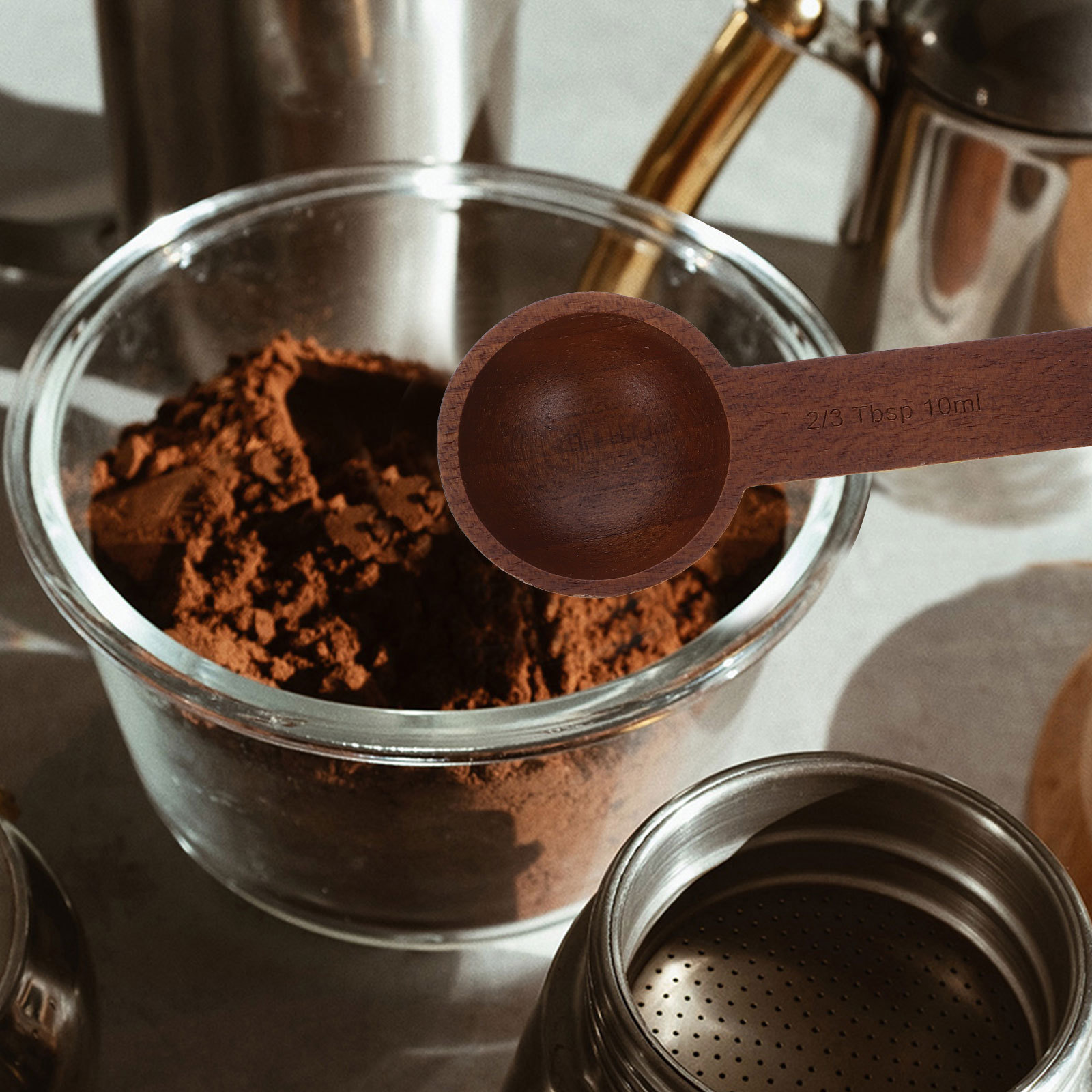 1pc Black Walnut Wood Measurin - Coffee Tea Uses avaliação e preço