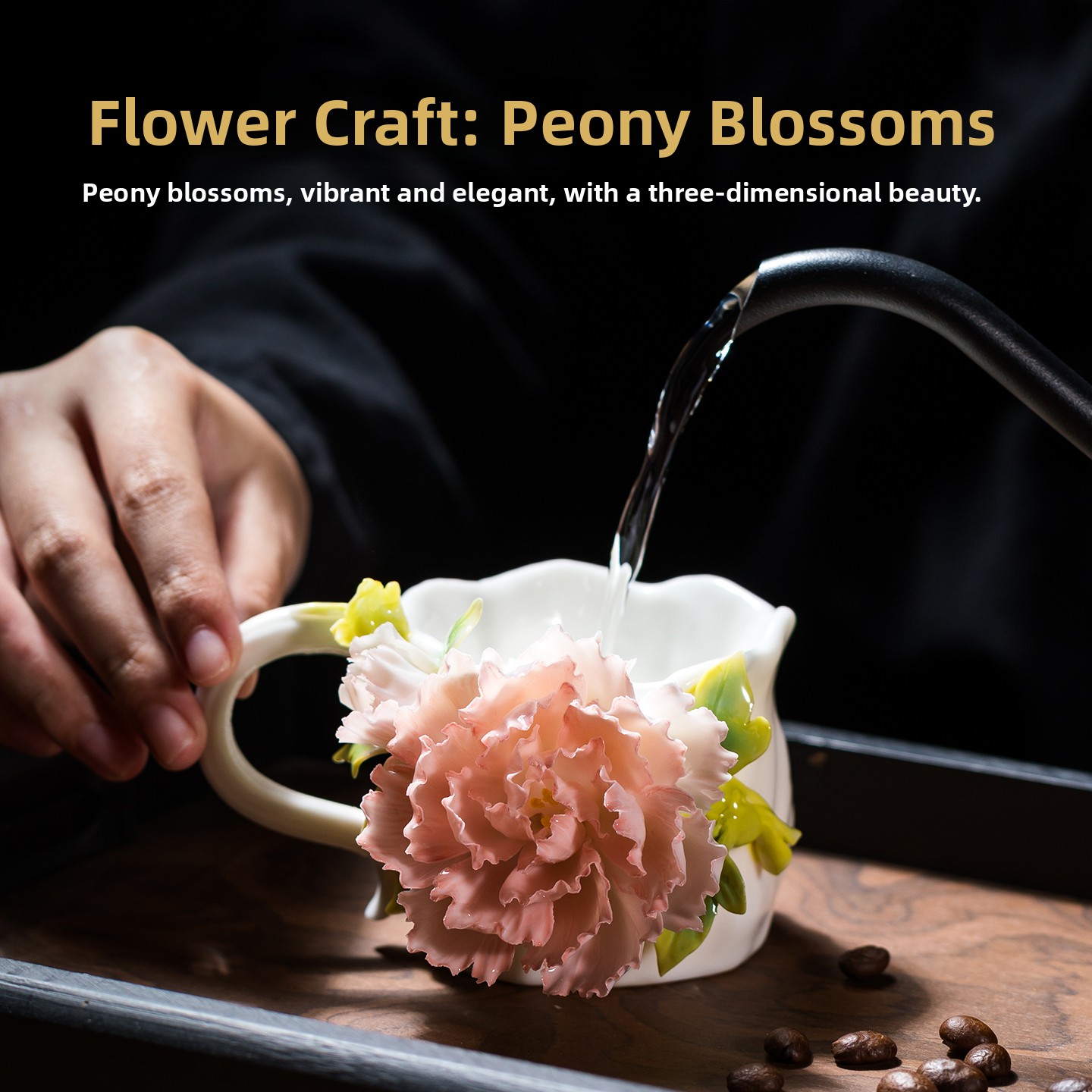 Ceramic Peony Flower Coffee Cu - Coffee Tea Festival avaliação e preço