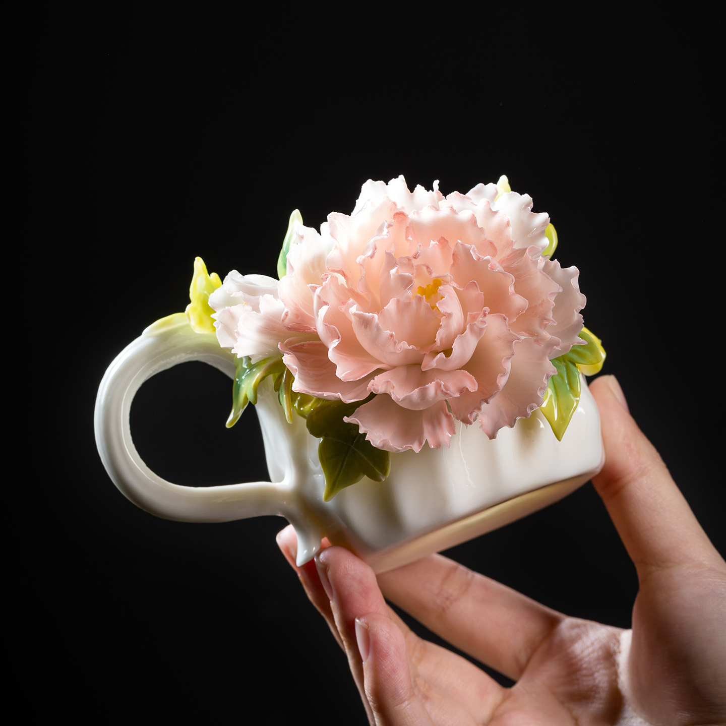 Ceramic Peony Flower Coffee Cu - Coffee Tea Festival avaliação e preço