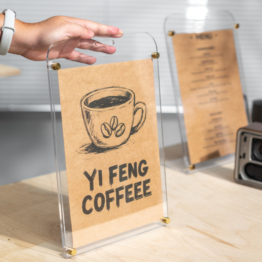 1PCS A4 Display Stand Transpar - Coffee Tea Menu avaliação e preço