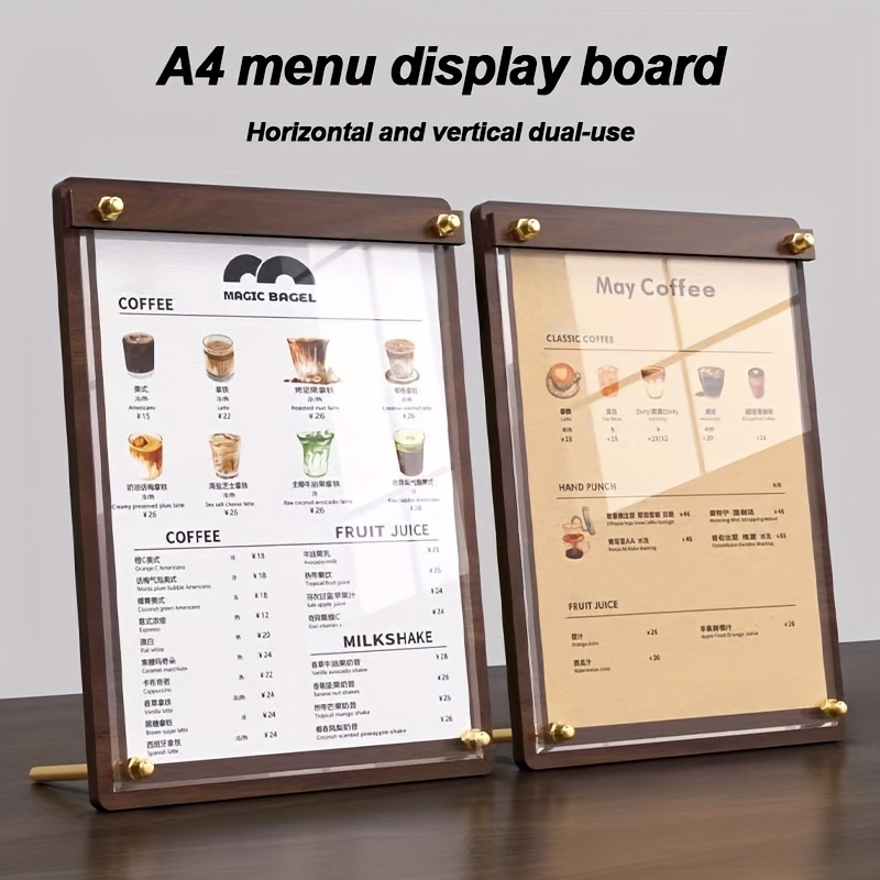 1Pc Solid Wood Desktop Clip Co - Coffee Tea Menu avaliação e preço