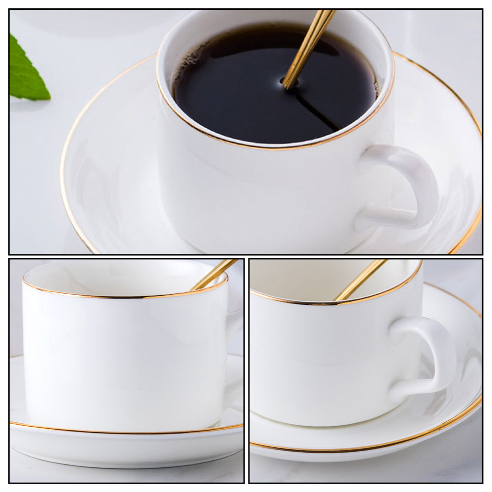 1Set Coffee Cup Tableware Set  - Espresso Cup Saucer avaliação e preço