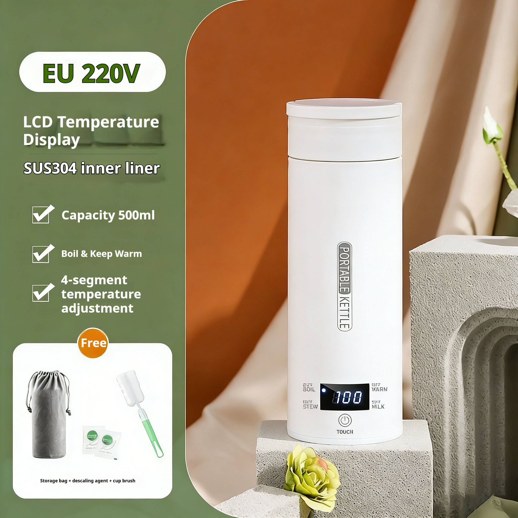 450ML Electric Kettles Portabl - Coffee Tea Menu avaliação e preço