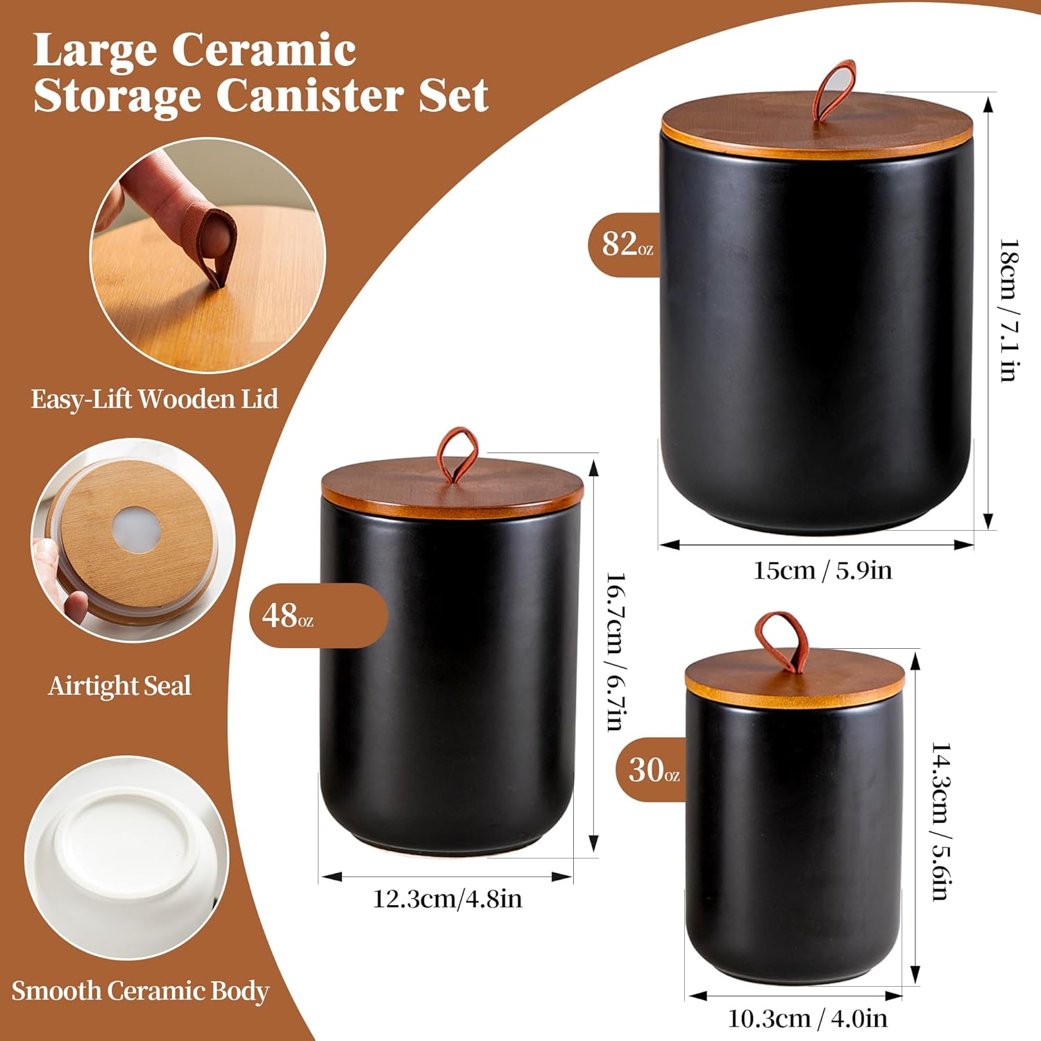 Ceramic Canister Set (30 oz, 4 - Coffee And Tea Glass avaliação e preço