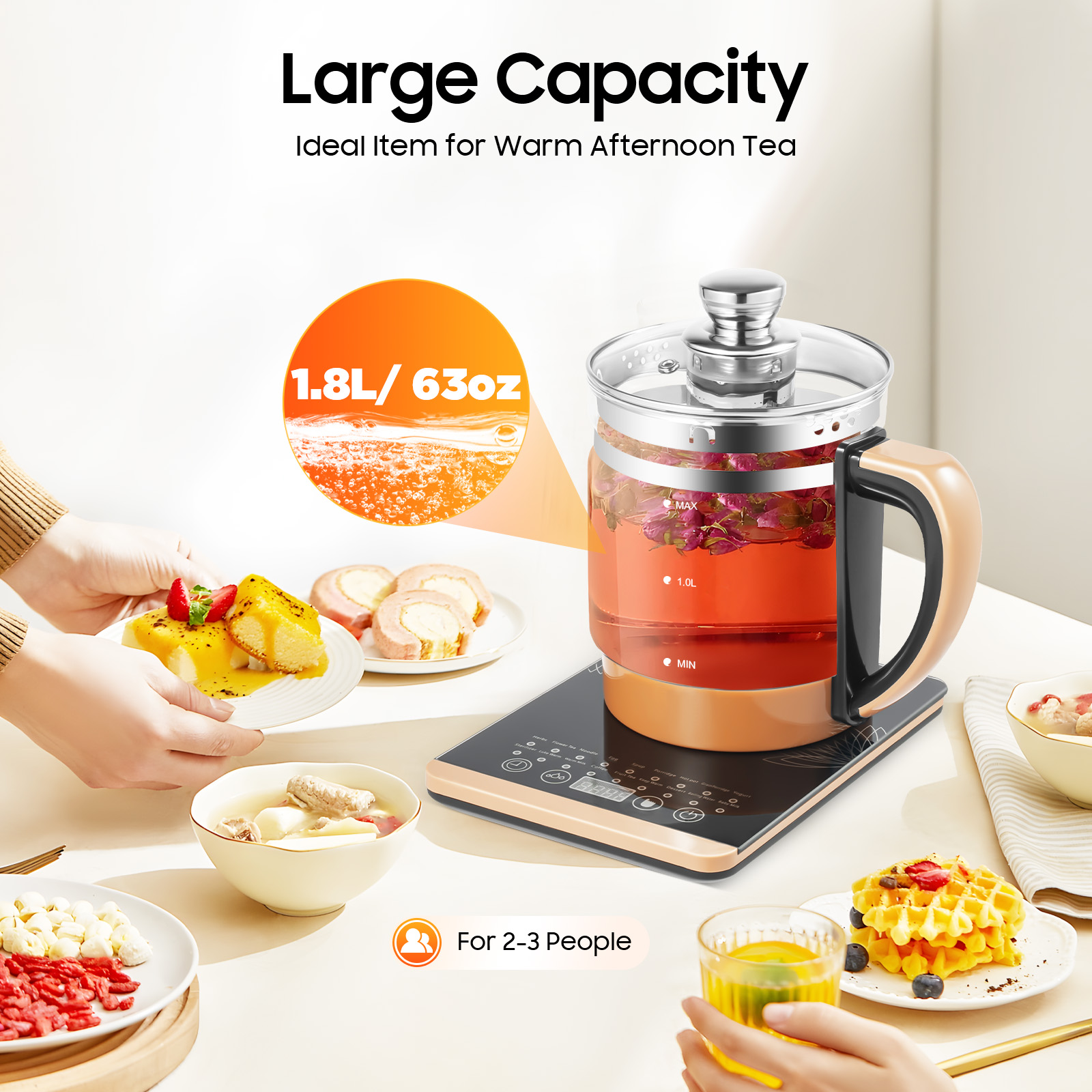 Electric Tea Kettle 1.8L 800W  - Coffee Tea Menu avaliação e preço