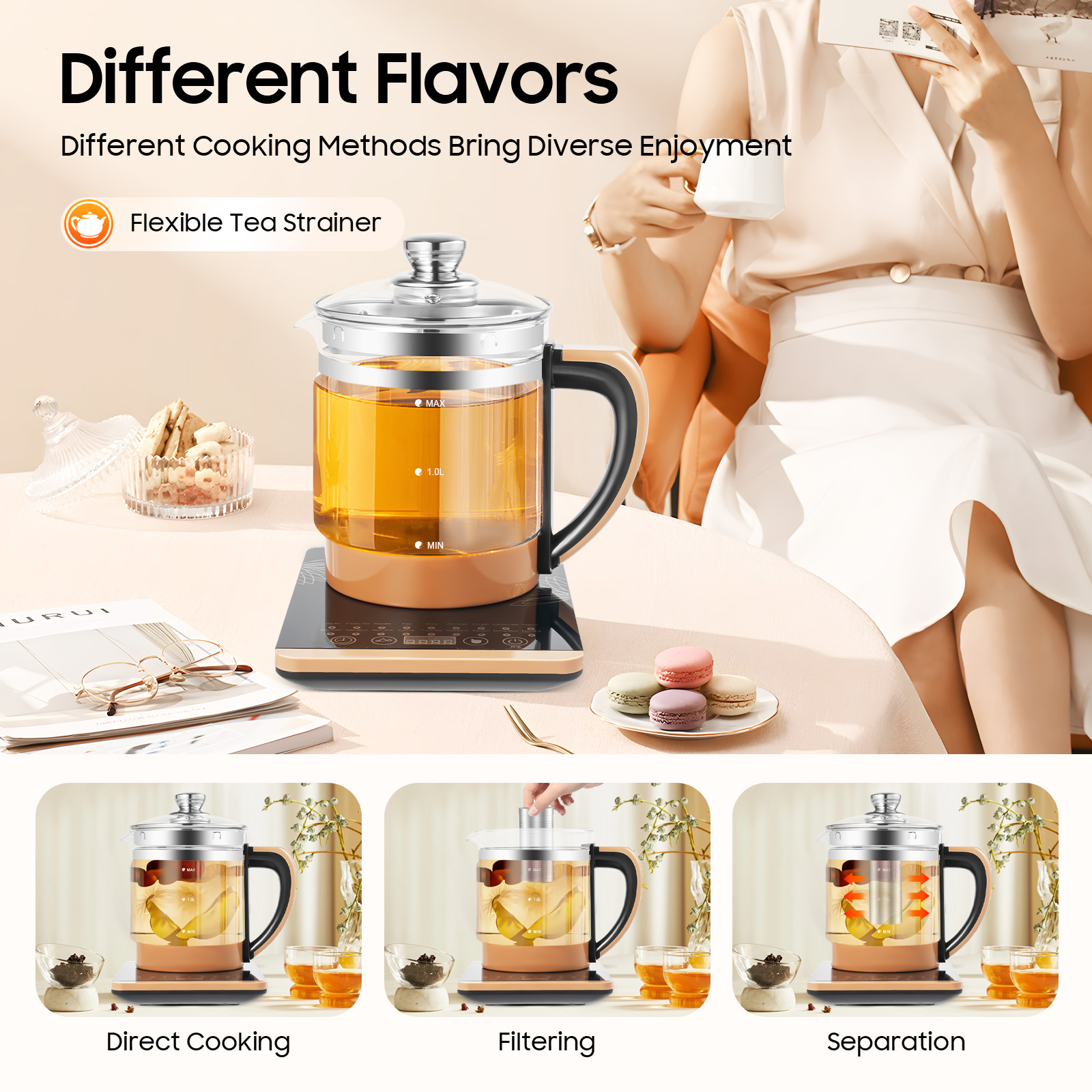 Electric Tea Kettle 1.8L 800W  - Coffee Tea Menu avaliação e preço