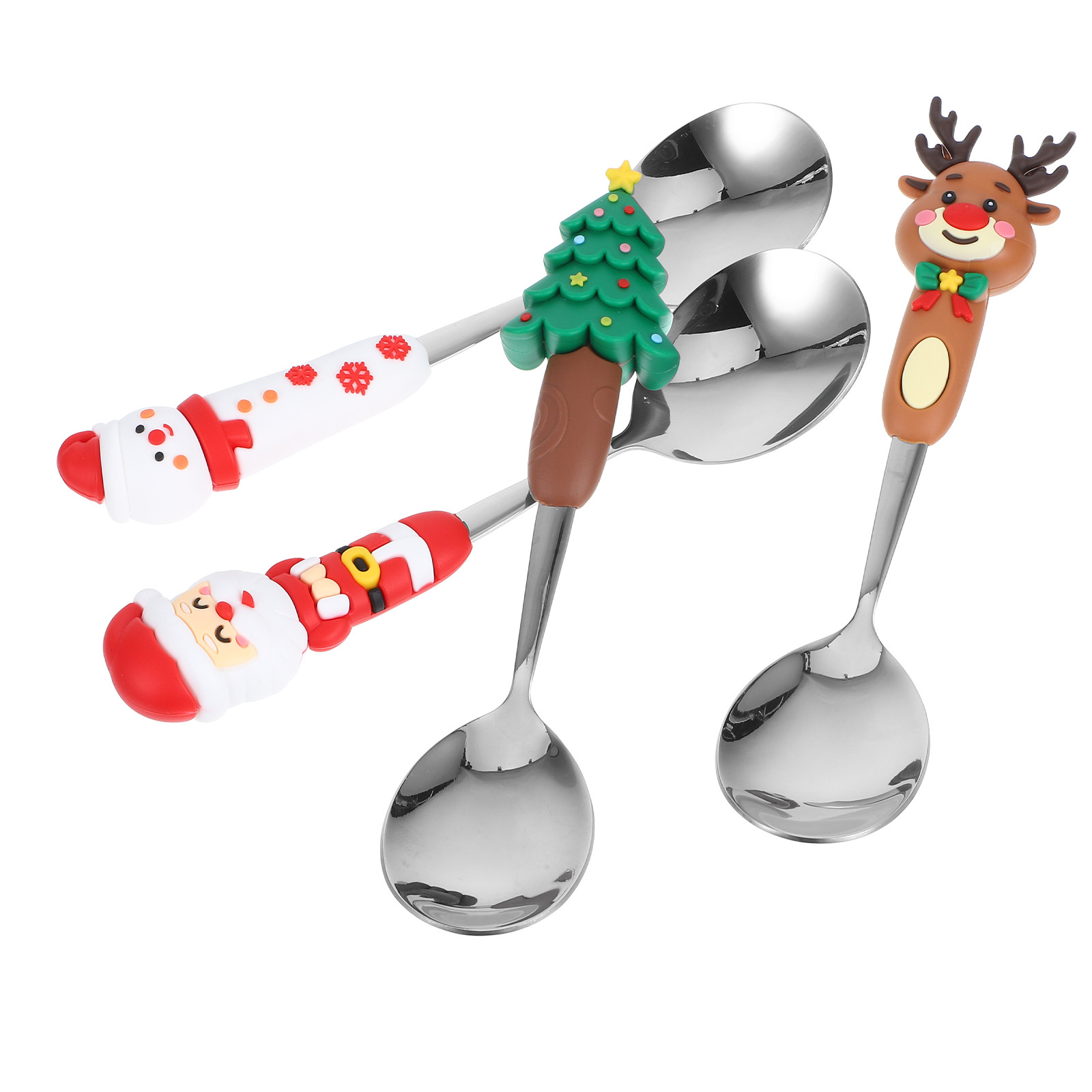4Pcs Christmas Cartoon Stainle - Coffee Tea Festival avaliação e preço