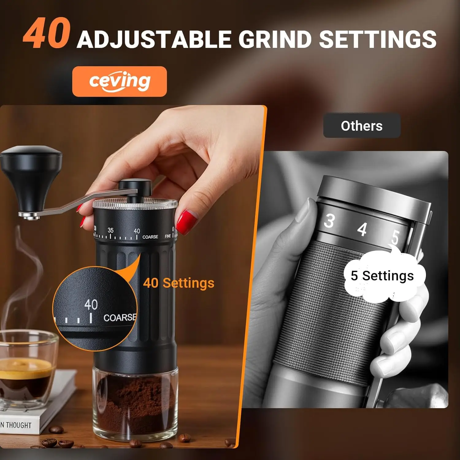 Mini Manual Coffee Grinder wit - Burr Hand Grinder avaliação e preço