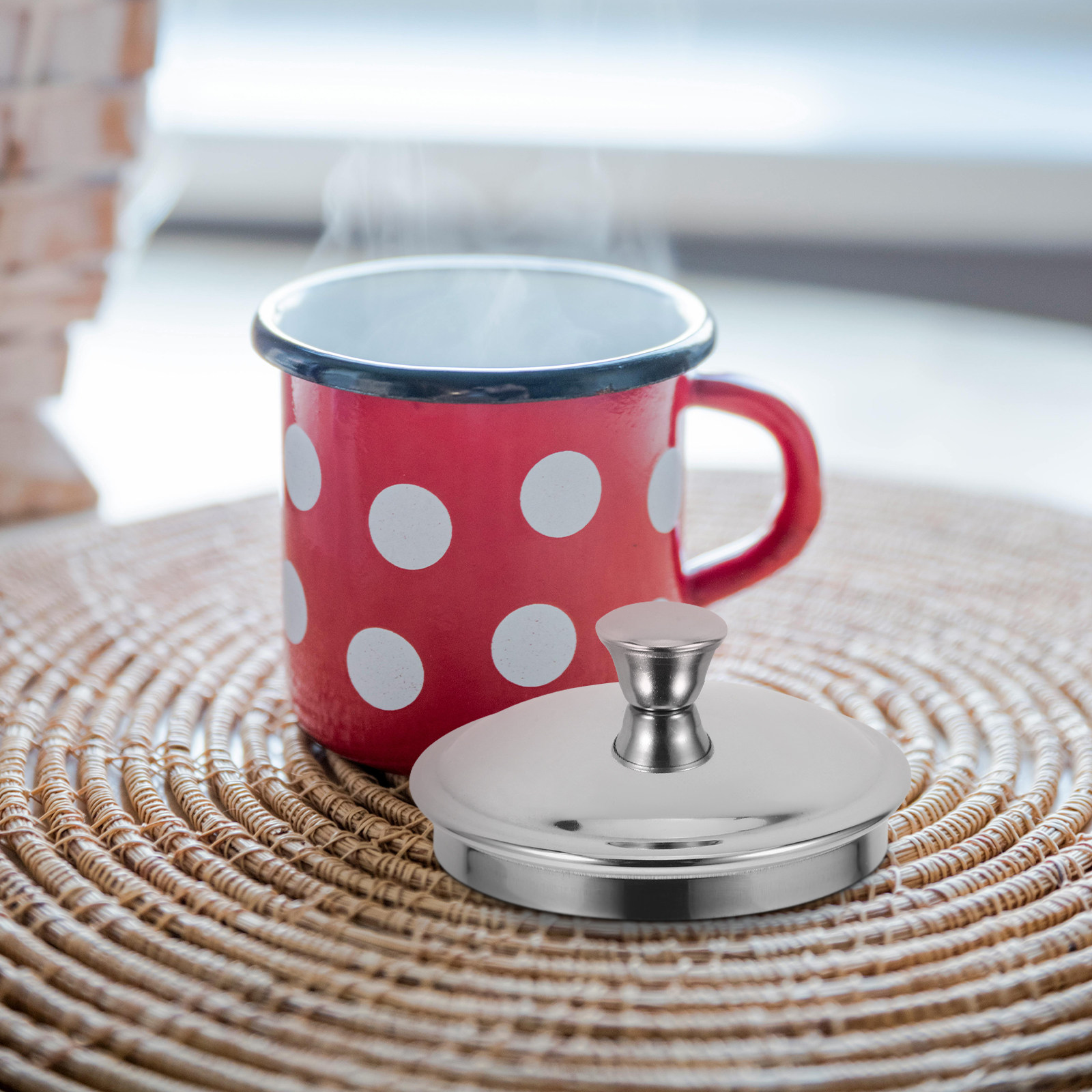 Stainless Steel Tea Cup Lid 7C - Coffee Tea Uses avaliação e preço