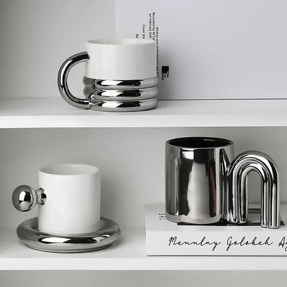 Livetai Stylish Silver Ceramic - Espresso Cup Saucer avaliação e preço