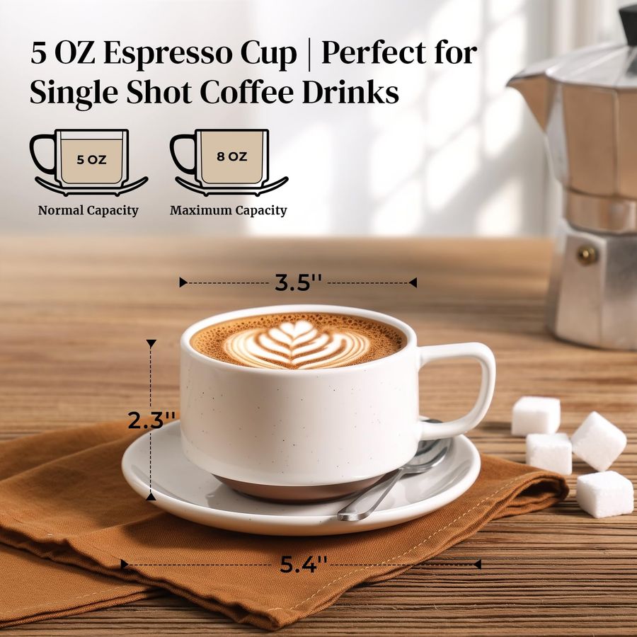 5oz Coffee Cups and Espresso C - Espresso Cup Saucer avaliação e preço