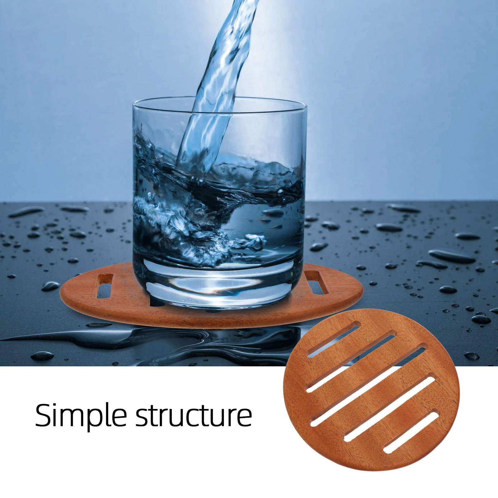 1Pcs Wood Coaster Cup Mat Exqu - Coffee Tea Uses avaliação e preço