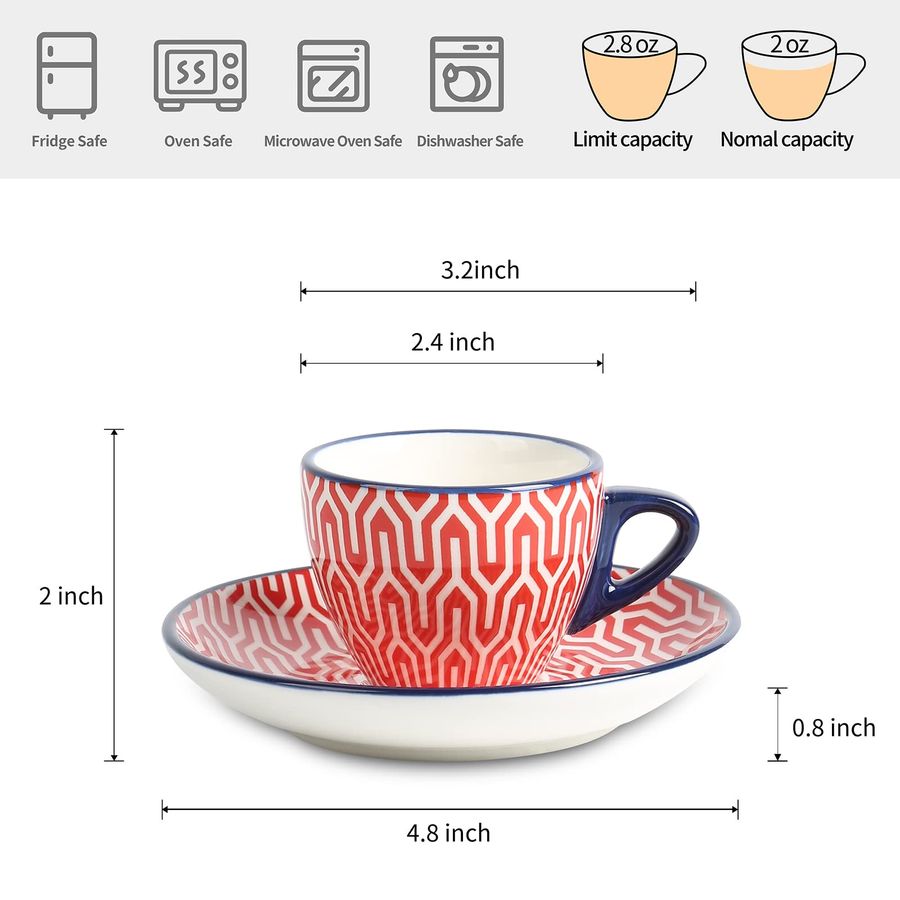 Ceramic 2 oz Espresso Cups, Sm - Espresso Cup Saucer avaliação e preço