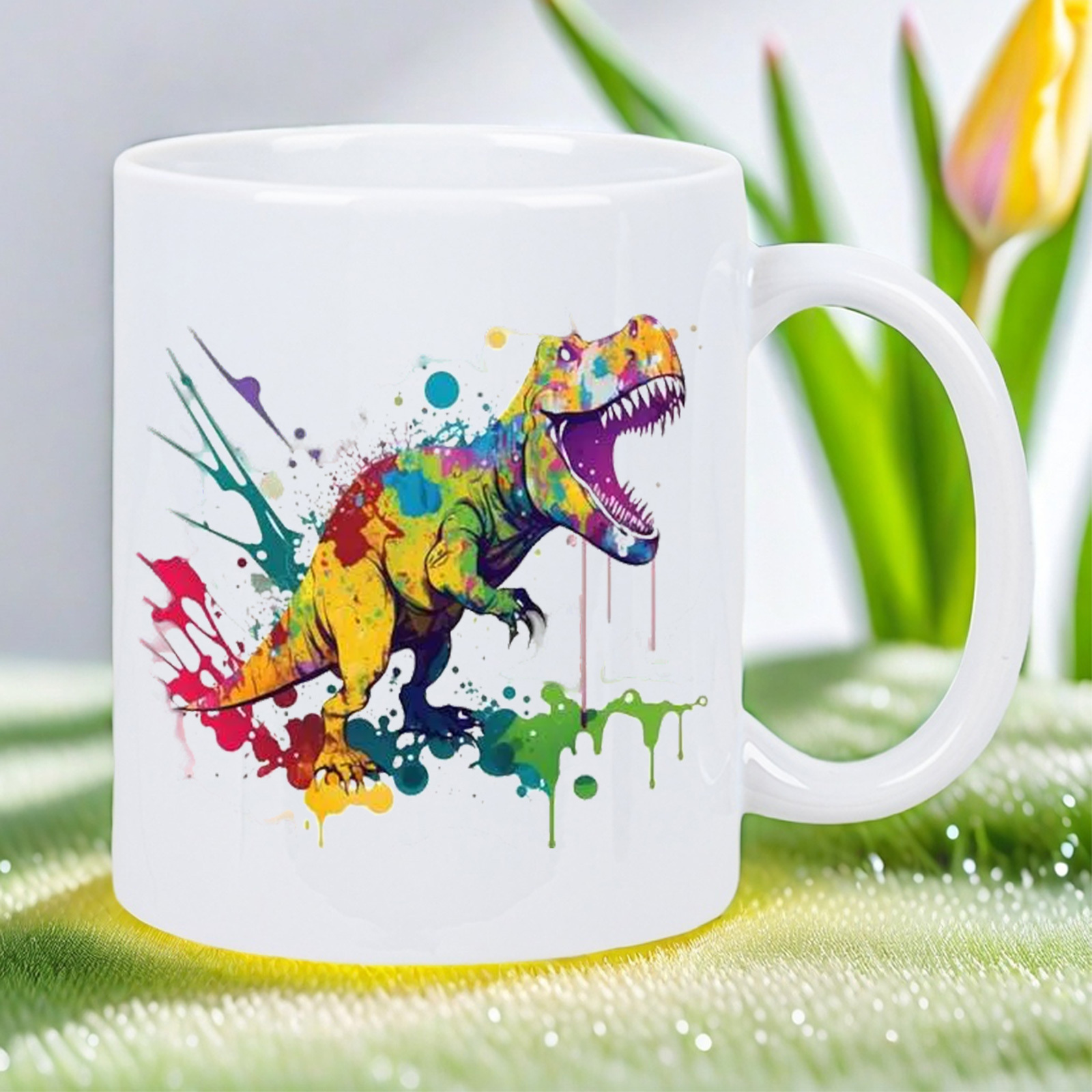 Dinosaur-Themed White Ceramic  - Coffee Tea Uses avaliação e preço