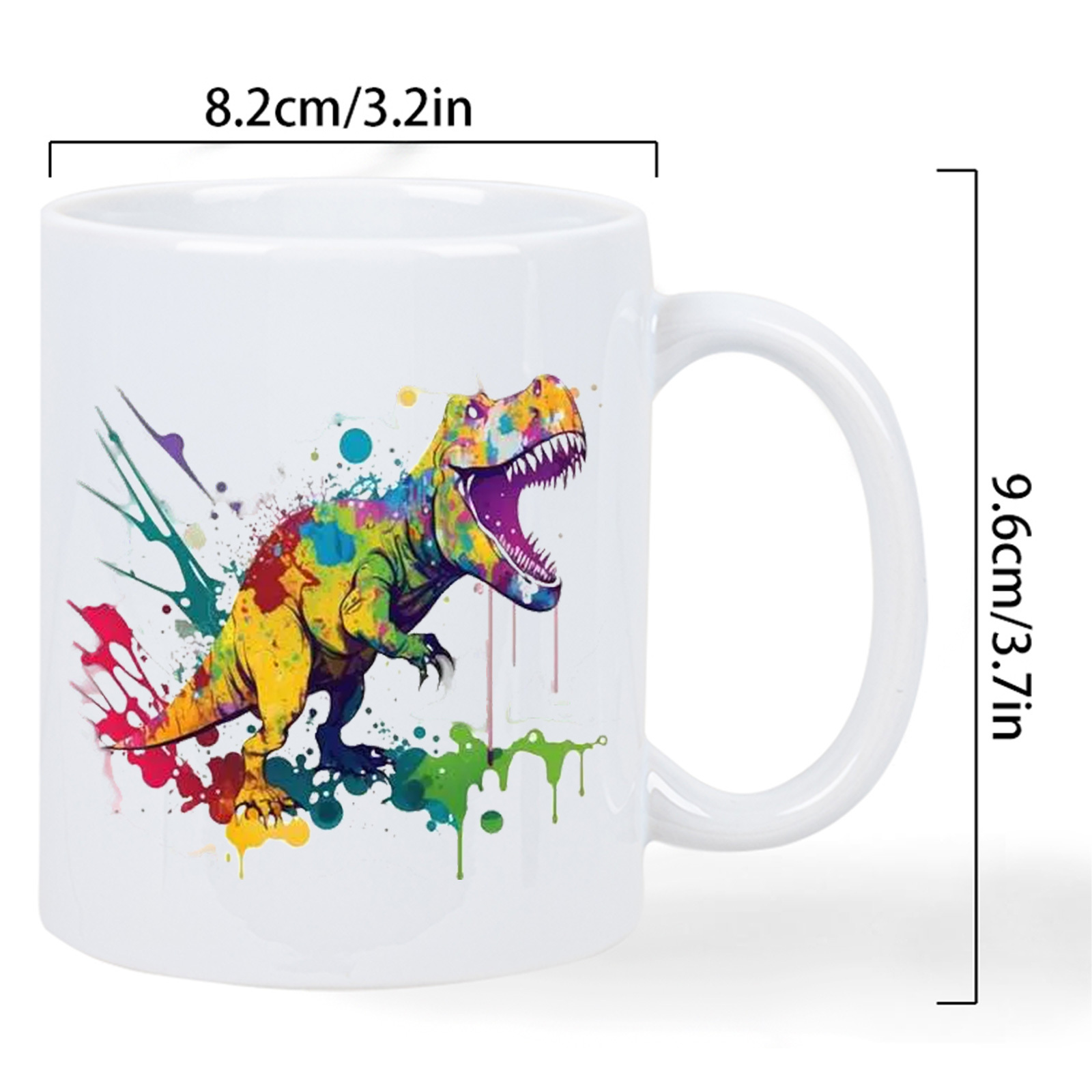 Dinosaur-Themed White Ceramic  - Coffee Tea Uses avaliação e preço