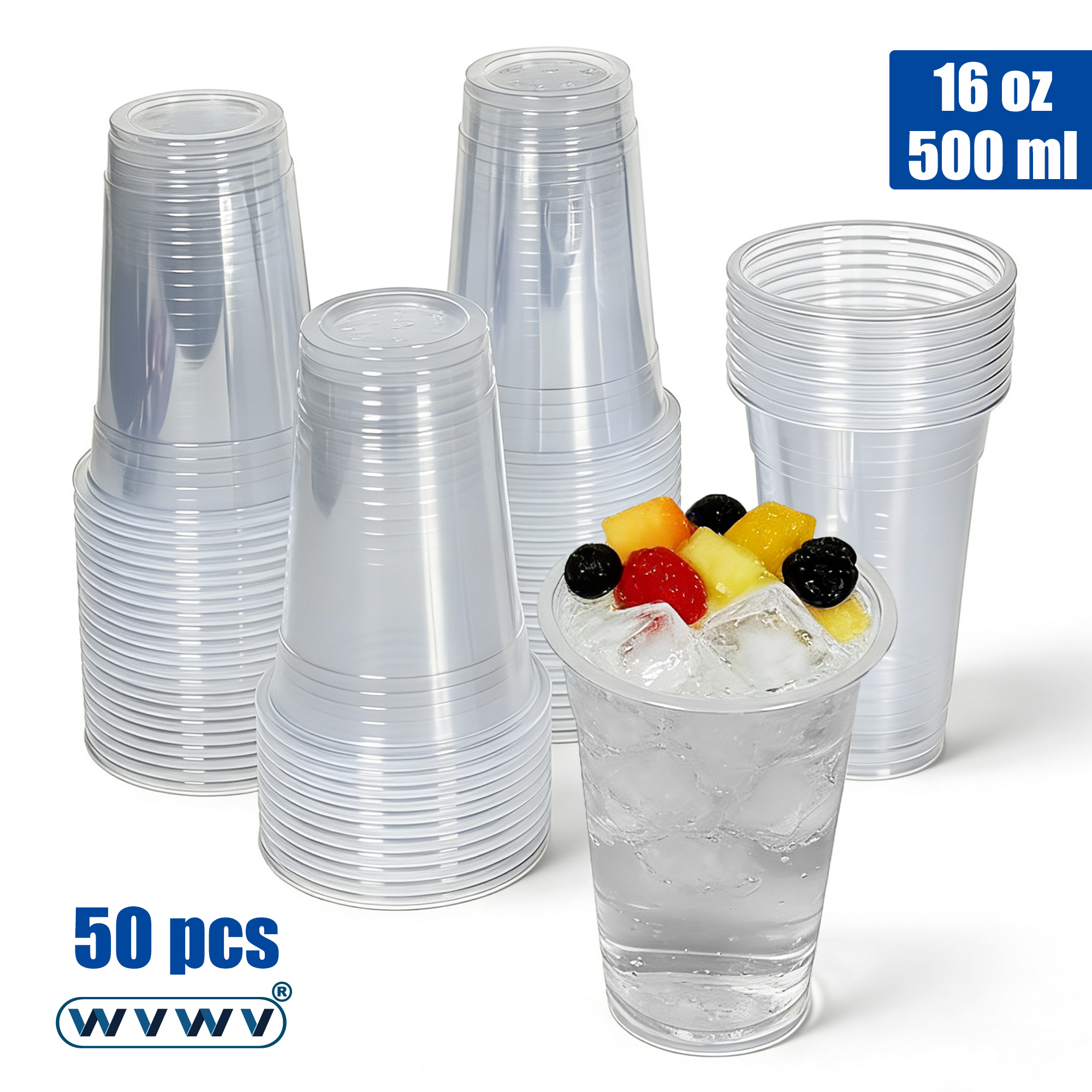 50Pcs 16Oz/500Ml Transparent M - Coffee Tea Festival avaliação e preço