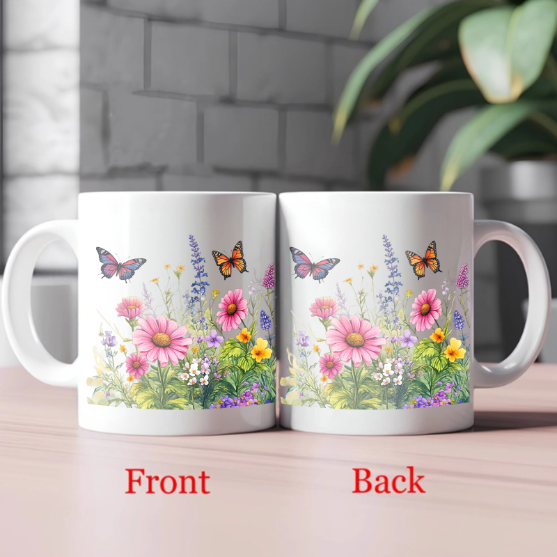 Ceramic cup white flower garde - Coffee Tea For Garden avaliação e preço