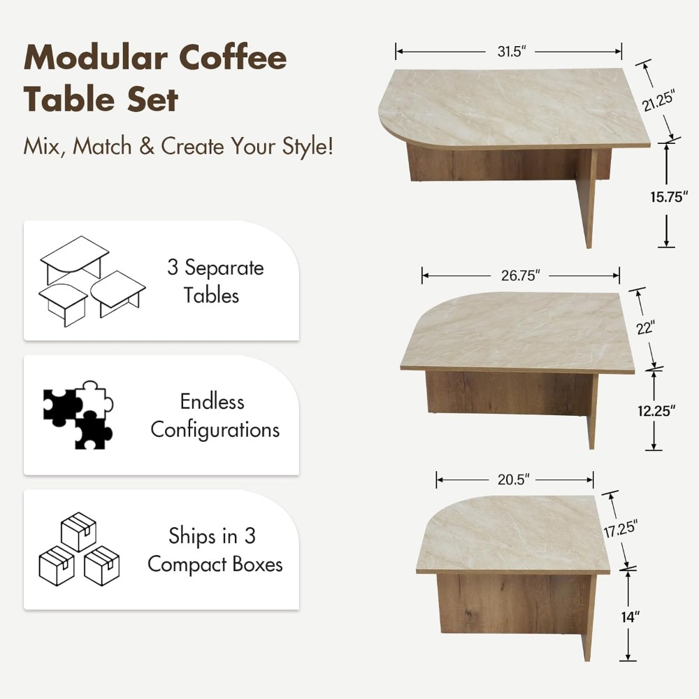 Preferred 3-Piece Modern Coffe - Prefer Coffee To Tea avaliação e preço
