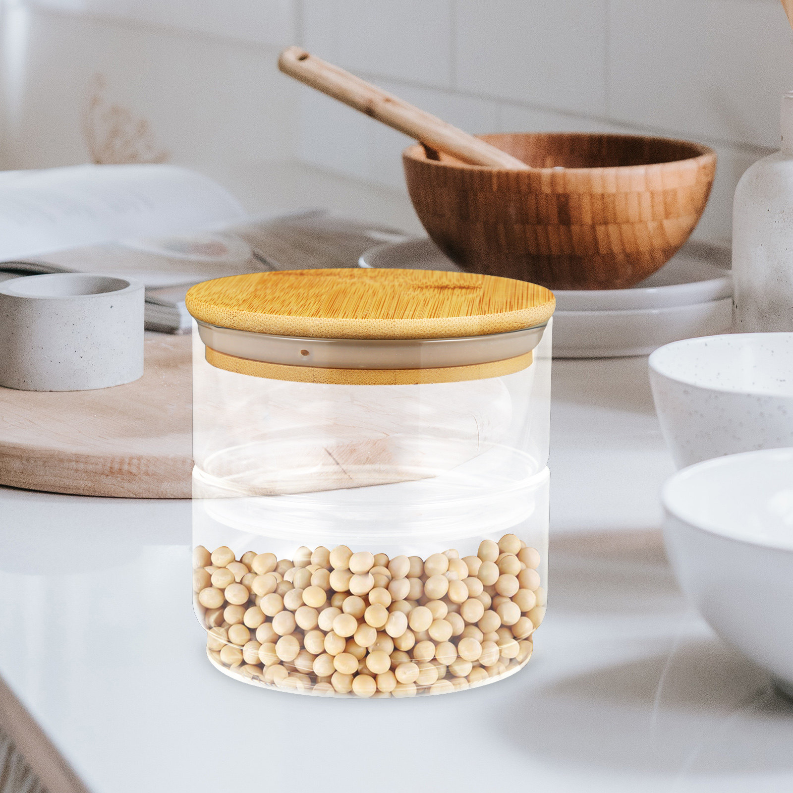 1Set Clear Glass Sealing Jars  - Coffee And Tea Glass avaliação e preço