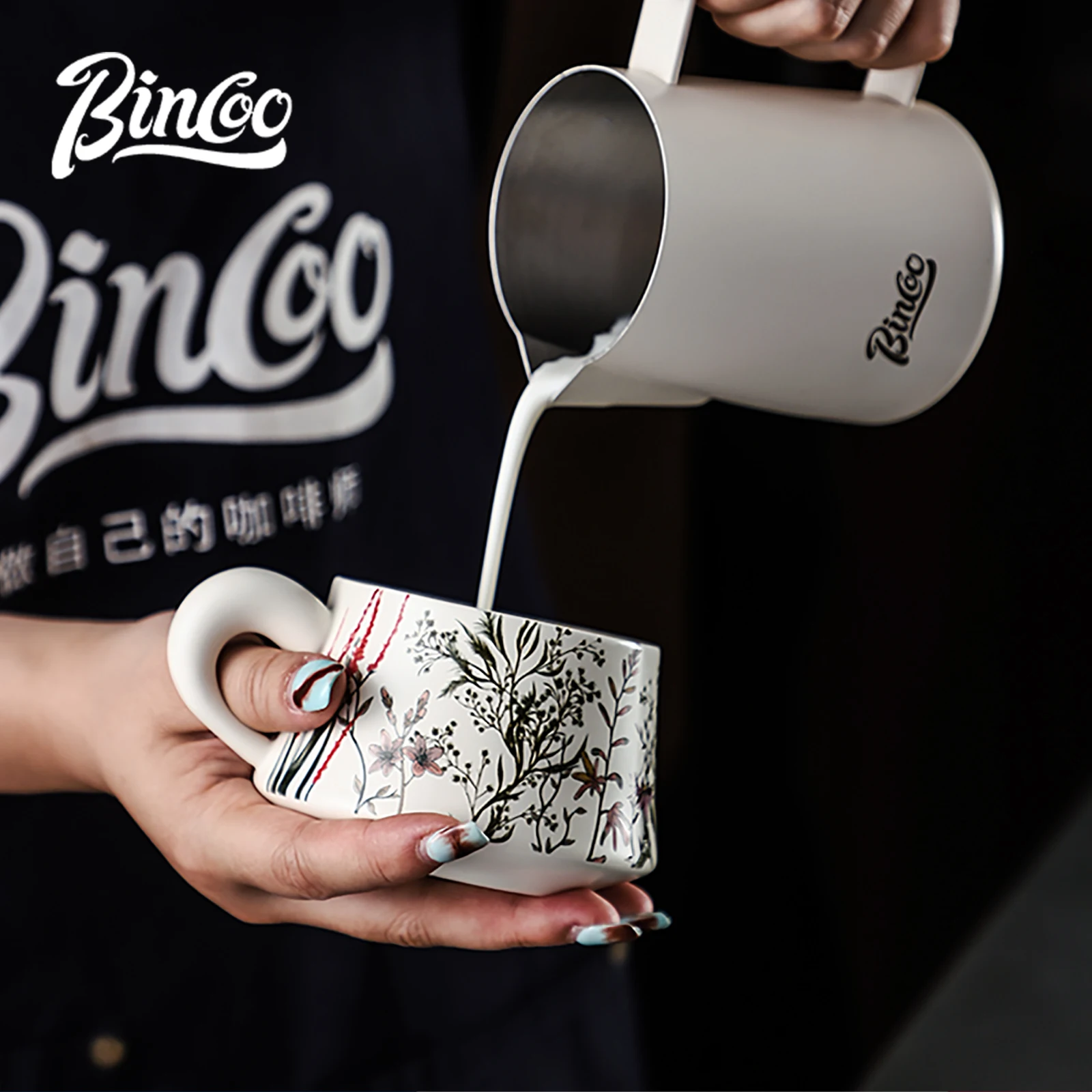 BINCOO 260ml Ceramic Coffee Cu - Espresso Cup Saucer avaliação e preço