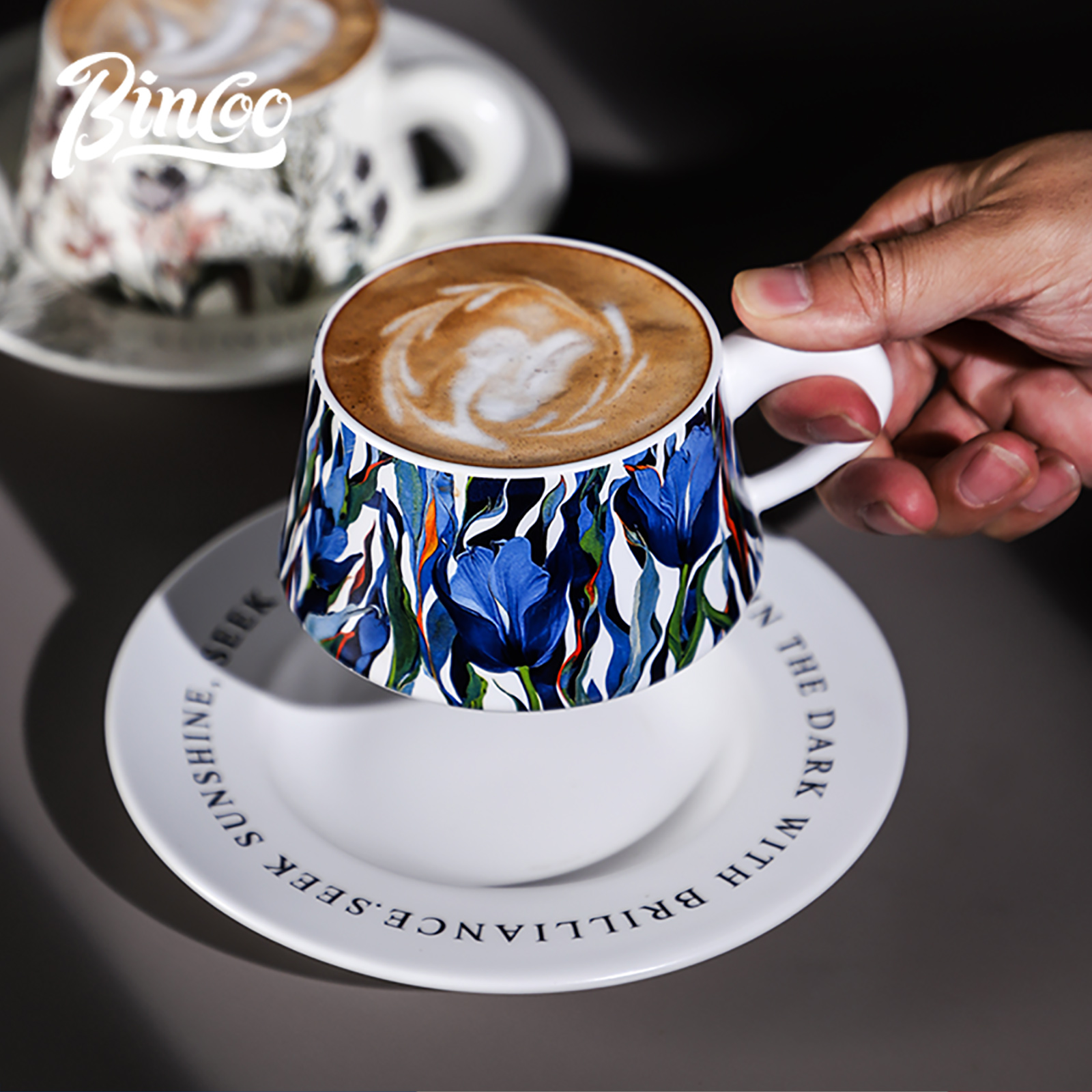 BINCOO 260ml Ceramic Coffee Cu - Espresso Cup Saucer avaliação e preço